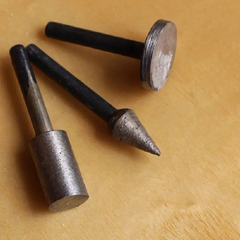 

6mm Shank 3pcs Mix Shape Hot Pressing Grinding Head Diamond Sintered Burs Durable Engraving Stone Jade Carving Polishing Tools