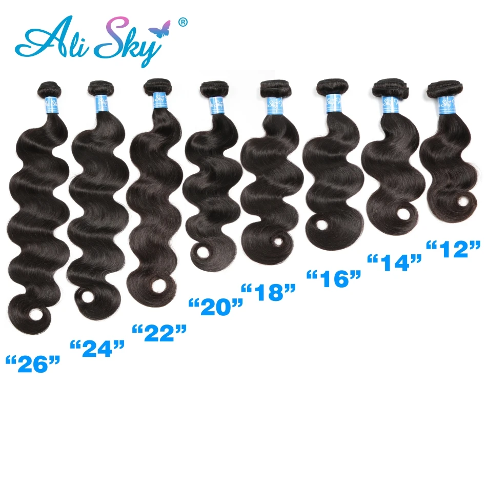 Alisky Hair Peruvian Body Wave Hair 100% thick Human Hair bundles 8-30inch weaves 1/3/4 bundles No Tangle Remy hair extensions