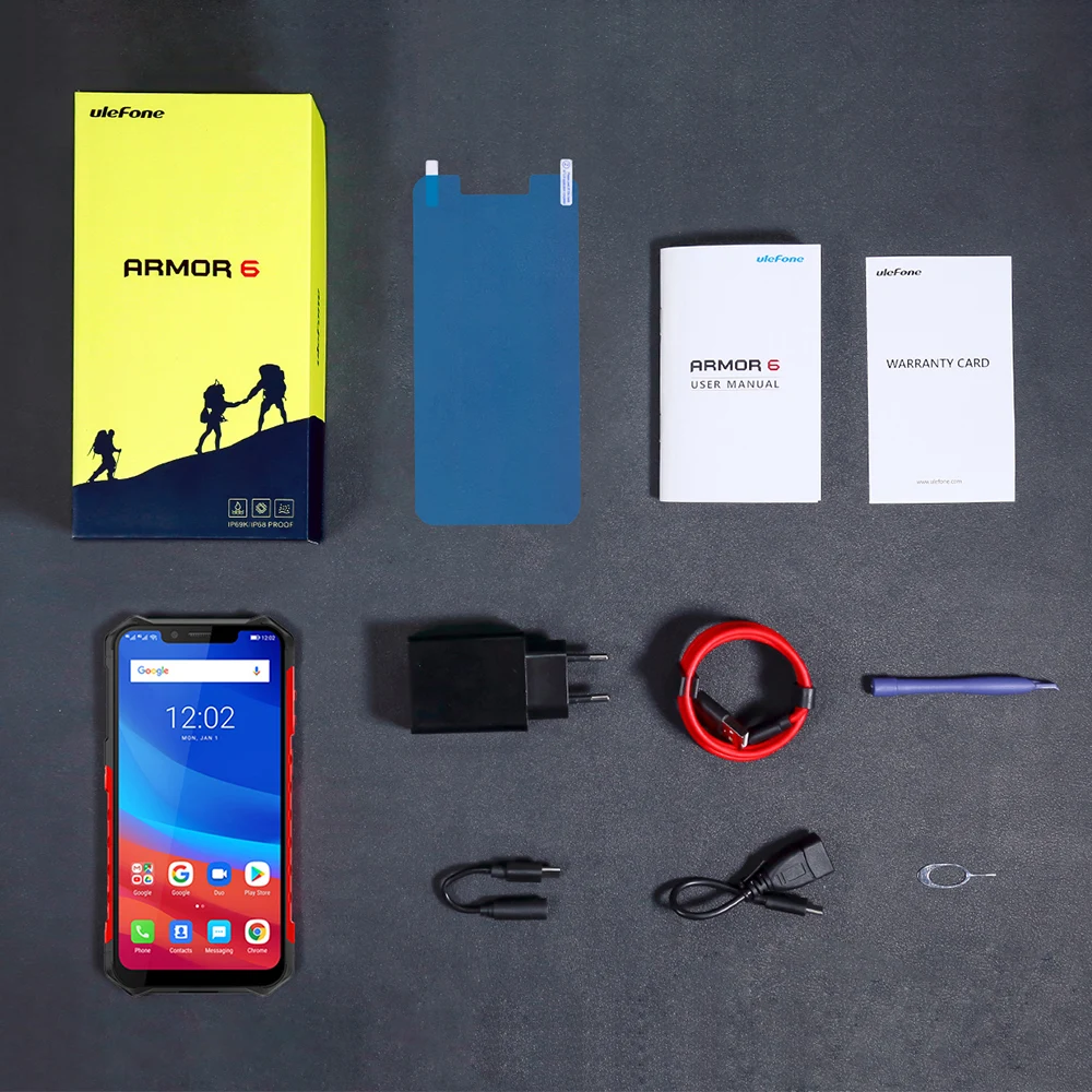 Ulefone Armor 6 IP68 водонепроницаемый мобильный телефон Android 8,1 Helio P60 Octa Core 6GB 128GB Face ID NFC IP69K прочный смартфон