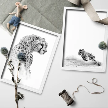 

Leopard Wall Art Poster and Print Full Speed Running Cheetahs Canvas Painting Canvas Print Painting Art Picture Home Decor
