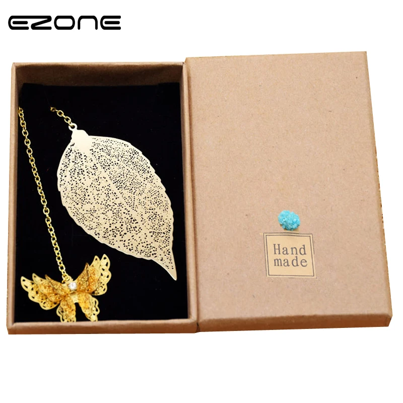 

EZONE Beautiful Butterfly Creative Feather Metal Veins bookmarks Gift Butterfly Leaf Stationery Gift School Supplies Stationery