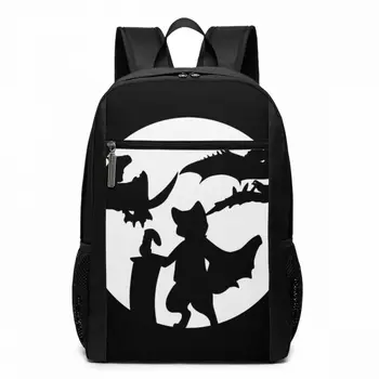 

Monster Hunter Cat Backpack Monster Hunter World Felyne Silhouette Dragon Cat And Kitty Backpacks Student Street Bag Bags