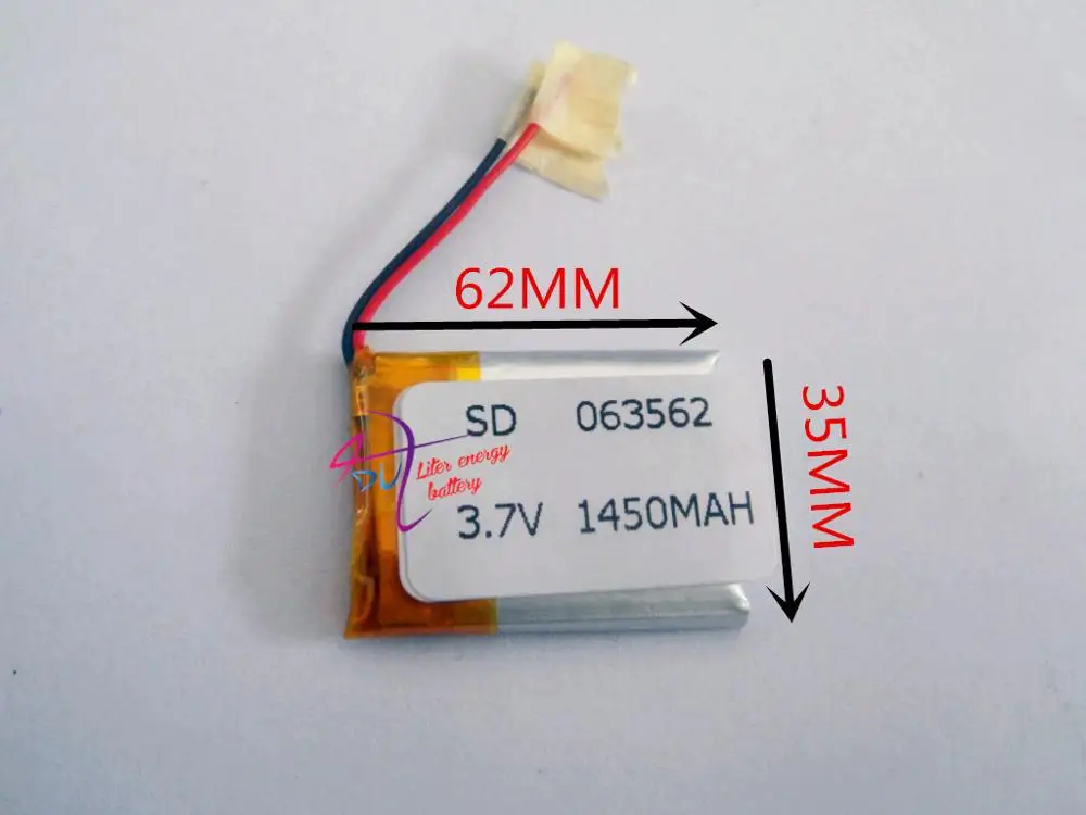 Лучшая батарея бренд размер 063562 3,7 в 1450 мАч 603562 литий-полимерный аккумулятор с защитной доской для MP4 gps цифровых продуктов