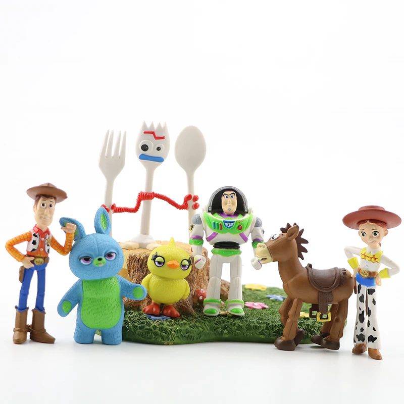

3/7/9/10/17 pcs/set Toy Story 4 Collection Gift Doll Toy Cartoon Movie Action Figure Buzz Lightyear Woody Jessie Lotso Horse Toy
