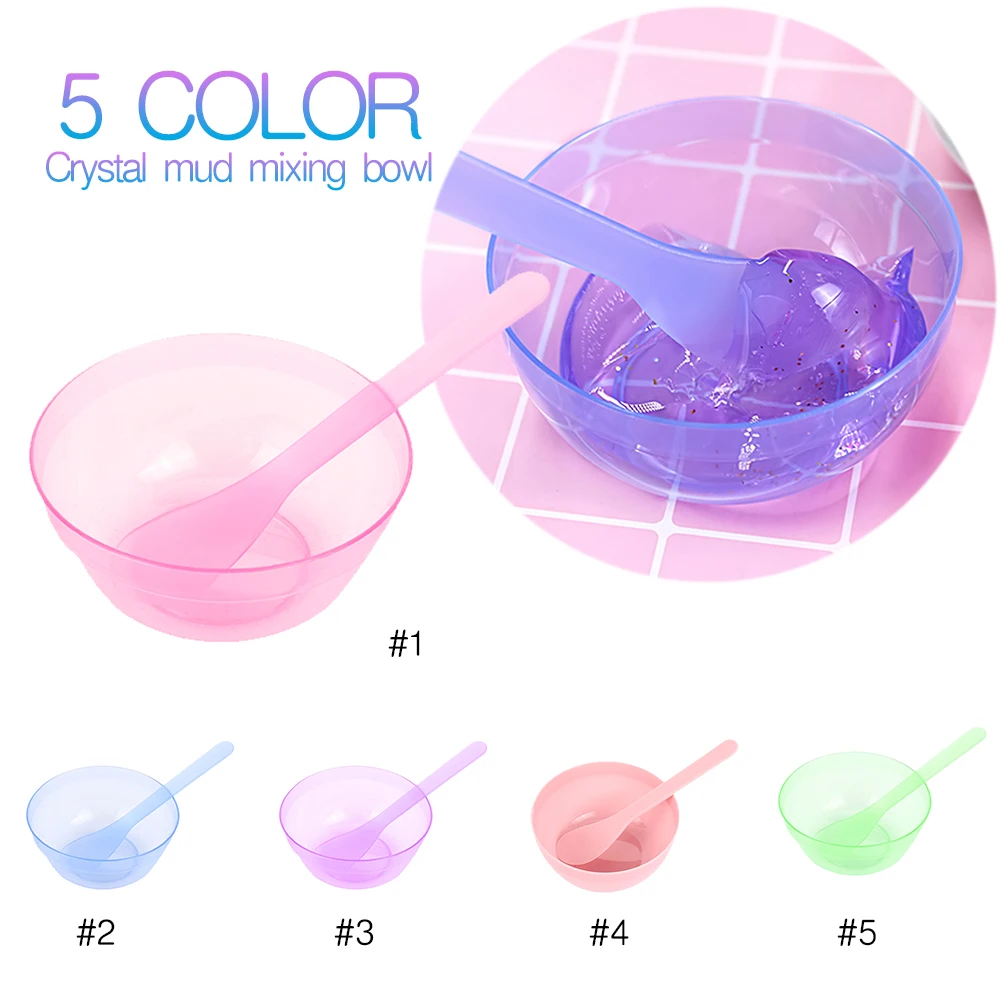 

Diy Bowl Set Mud Tool Mixing Bowl With Spoon Crystal Mud Kids Toy Colorful Slime Container Box DIY Plasticine Slime Set for Clay