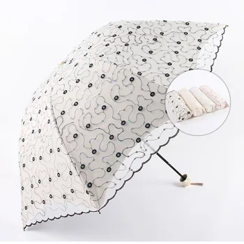 

Pentagram embroidery double-layer umbrella sunscreen creative gift UV protection