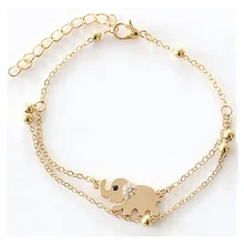 Rhinestone Elephant Pendant Beads Charm Barefoot Foot Ankle Chain Jewelry