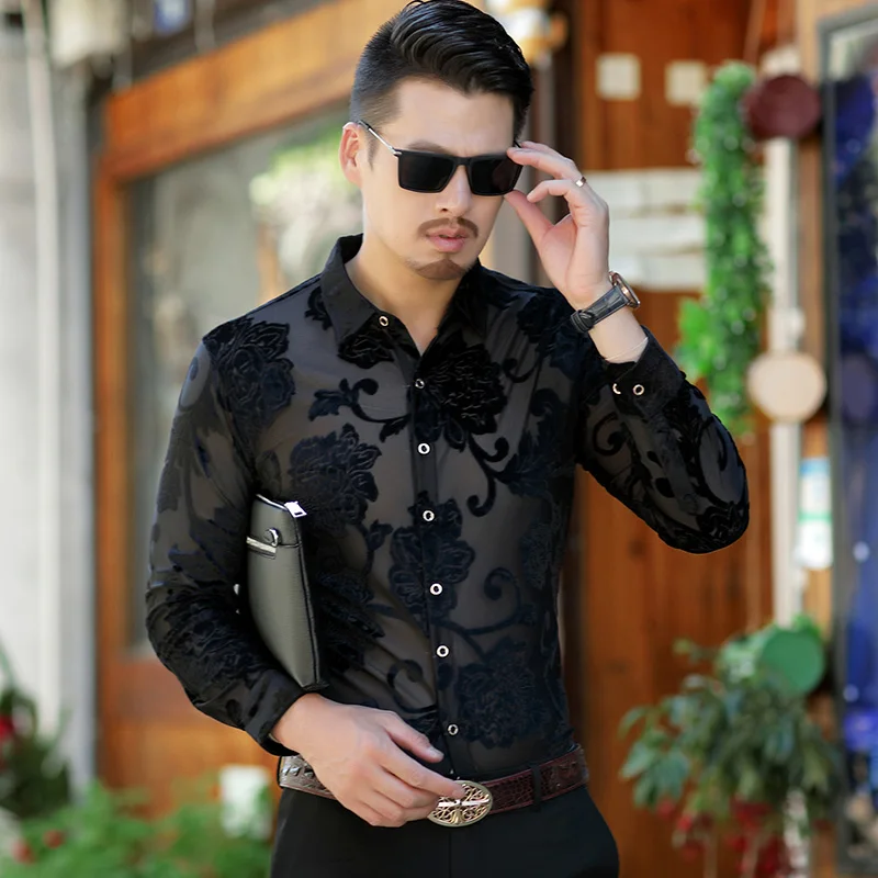 Kuyomens Мужская рубашка Весна Лето длинный рукав цветочный принт гавайская рубашка Camisa Masculina брендовая мужская Высококачественная рубашка