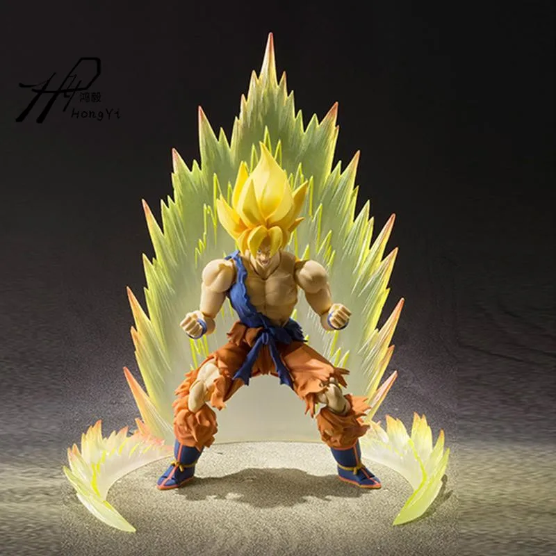 

Action Figure Super Saiyan Son Gokou Goku Figuras Yellow Blue Backdrop Piece Kids Toy Gifts