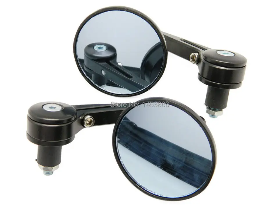 Motorcycle Round 7/8" 22mm CNC Bar End Rearview Side Mirrors Cafe - Foto 7