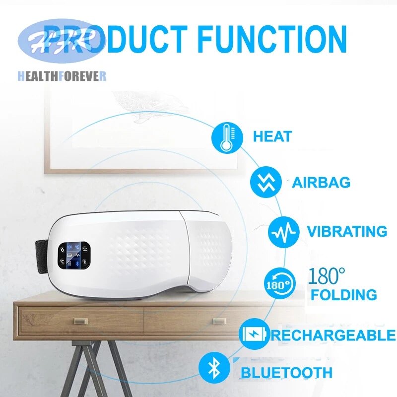 Comprar Masajeador de ojos inalámbrico de compresión de aire masaje de ojos con música inteligente masaje de ojos gafas calentadas Anti arrugas en los ojos cuidado