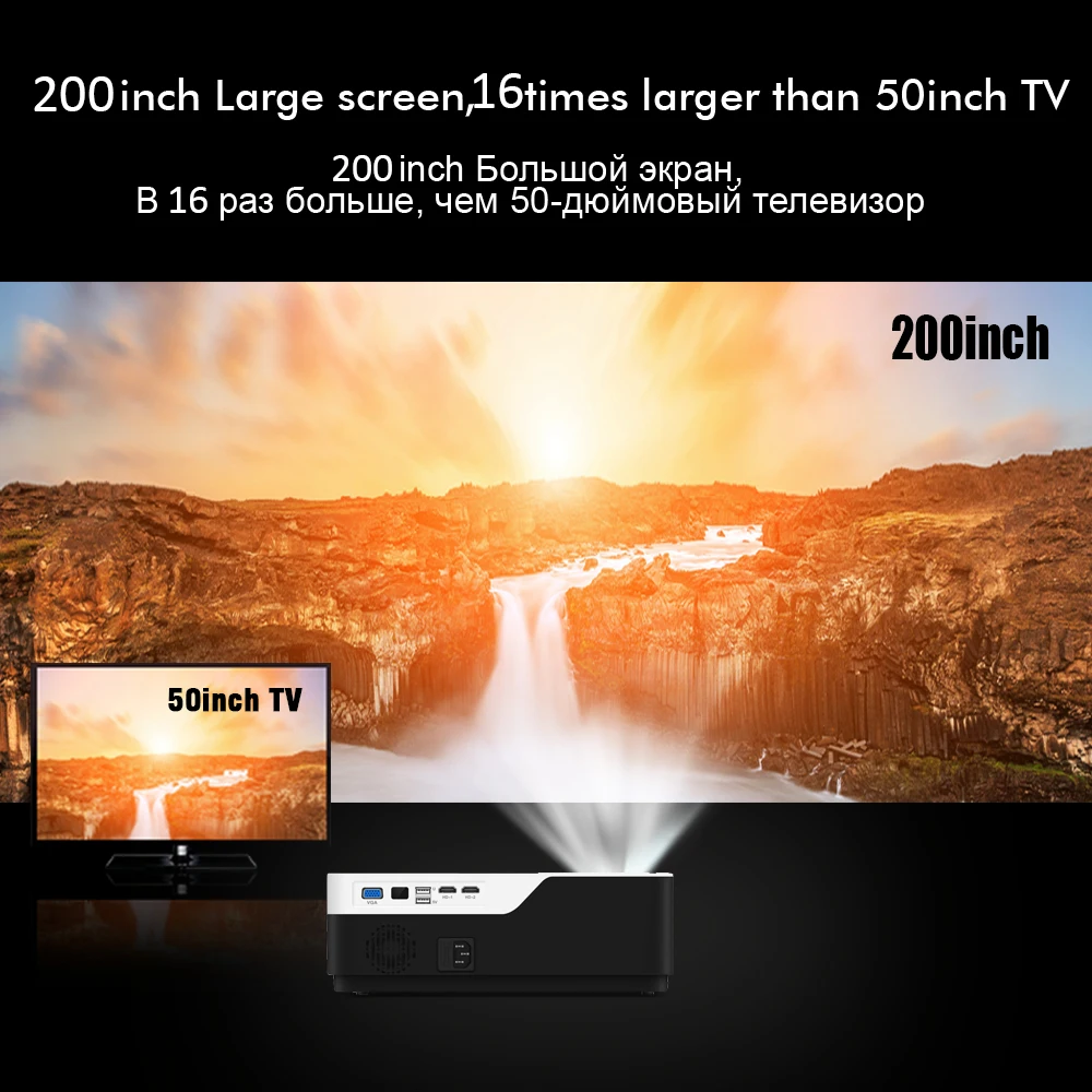 BYINTEK القمر K11 200 بوصة 1920x1080 1080 P إضاءة ليد كاملة الوضوح عارض فيديو مع HDMI USB ل عبة فيلم سينما المنزل المسرح BYINTEK القمر K11 200 بوصة 1920x1080 1080 P إضاءة ليد كاملة الوضوح عارض فيديو مع HDMI USB ل عبة فيلم سينما المنزل المسرح