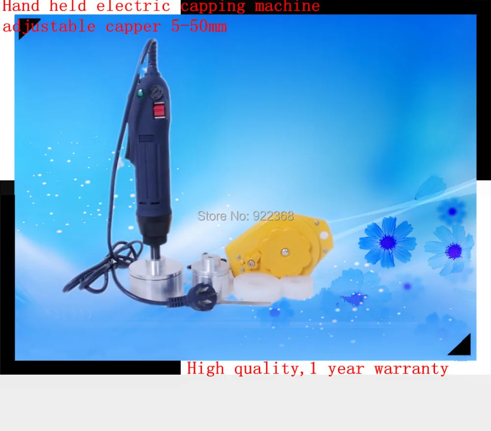

Free shipping electric Hand Held Capping Machine+ Spring Balancer+ 4 Silicon Rubber Pads+100% warranty