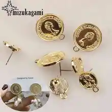Zinc Alloy Stud Earrings Gold Metal Queen Coin Earrings Connector 12MM 19MM 6pcs/lot For DIY Earrings Jewelry Making Accessories Zinc Alloy Stud Earrings Gold Metal Queen Coin Earrings Connector 12MM 19MM 6pcs/lot For DIY Earrings Jewelry Making Accessories