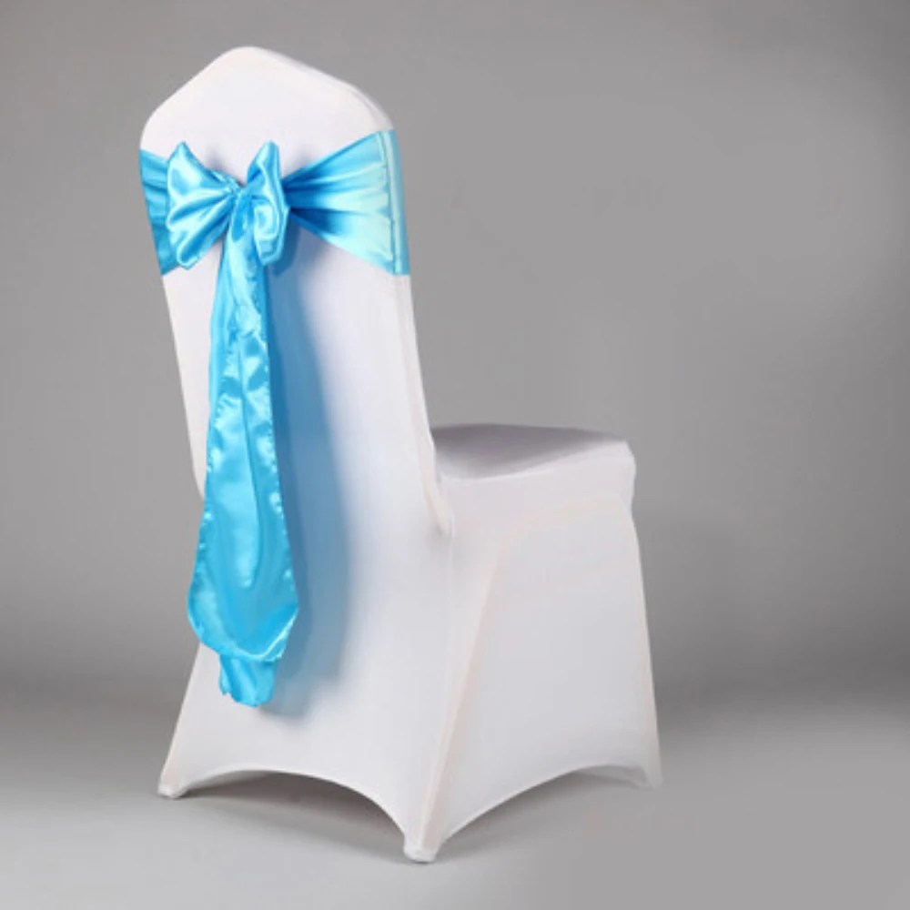 

SATIN BOWS 100pcs turquoise Wedding Satin Chair Sash,Satin Sash for Wedding Events &Banquet &Party Decoration FREE SHIIPING