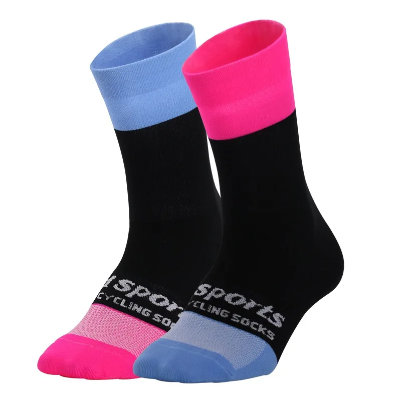 Mixed Color Road Bicycle Socks Unisex Outdoor Racing Bike Compression