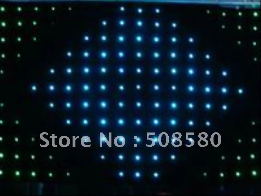 

2x4M RGB LED Video Curtain SMD 5050/ Fireproof Velour Cloth 242pcs+Controller 7CHS SD&Sound&Auto&DMX