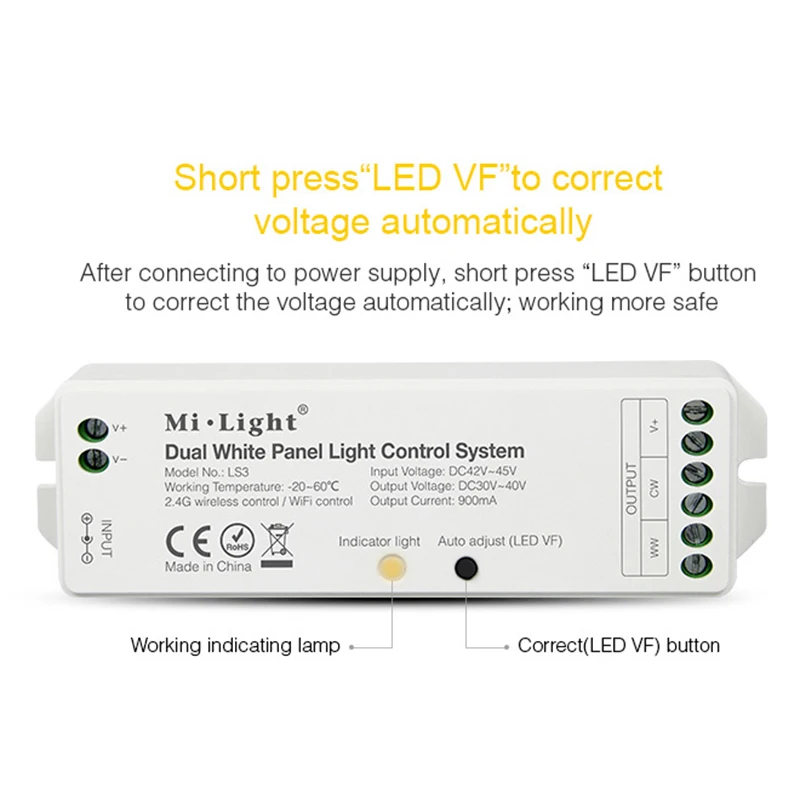 Milight LS3 светодиодным дисплеем и двойным портом плоские лампы с белым светом Управление; DC42V~ 45 V Вход DC30V~ 40 V 900mA Выход led Управление Системы