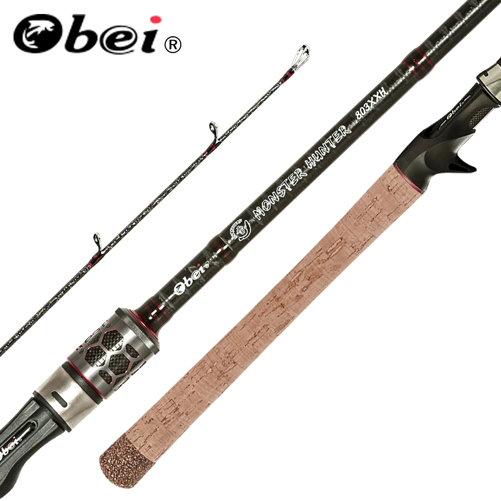 Tanie OBEI łowca potworów 803XXH Casting Spinning wędka z włókna węglowego 2.38m 20 80g moc sum przynęta wędka podróżna
