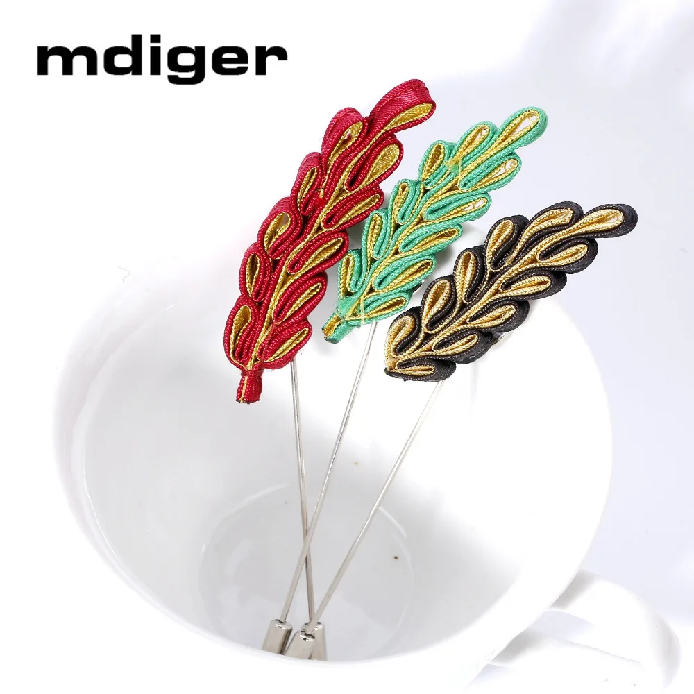 

Mdiger Bussiness Long Brooches Pins Men Women Handmade Woven Wheat Rice Shape Brooch Fabric Pearl Corsages Men's Suit Jewelry