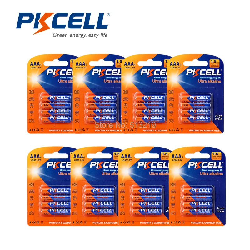 

Battery Manufacturer Hot Sale 8Card/32Pcs 1.5V AAA size LR03 Alkaline Dry Battery AM-4 Free Shipping