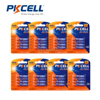 

32Pcs/8card PKCELL LR03 1.5V AAA Battery 3A Alkaline Dry Battery For camera,calculator, alarm clock, mouse ,remote control, elec
