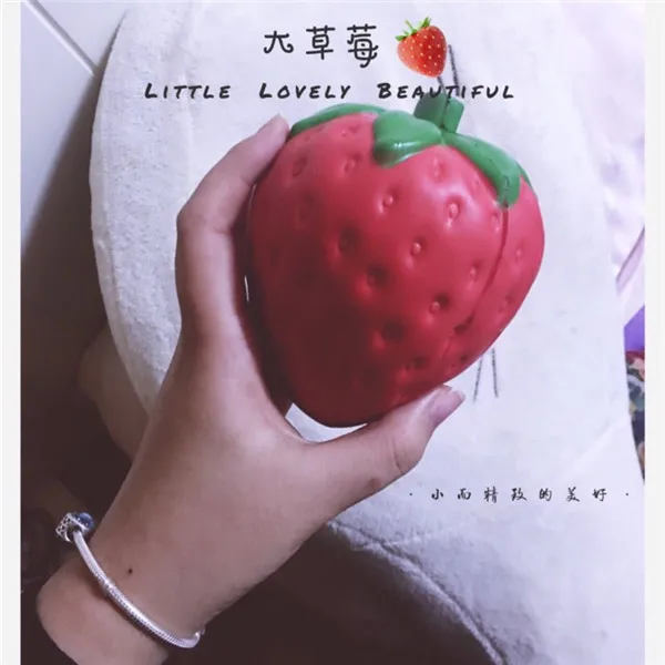 Big Jumbo Juicy Squishy Strawberry Fake Artificial Food Fruit Memory Foam Venting toys - Buyer Show 2