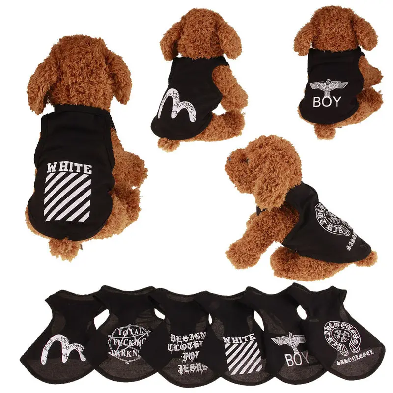 

Cute Summer Pets Tshirt Puppy Dog Clothes Pet Cat Vest Cotton T Shirt Pug Apparel Costumes Dog Clothes Small Dogs Pet Supplies