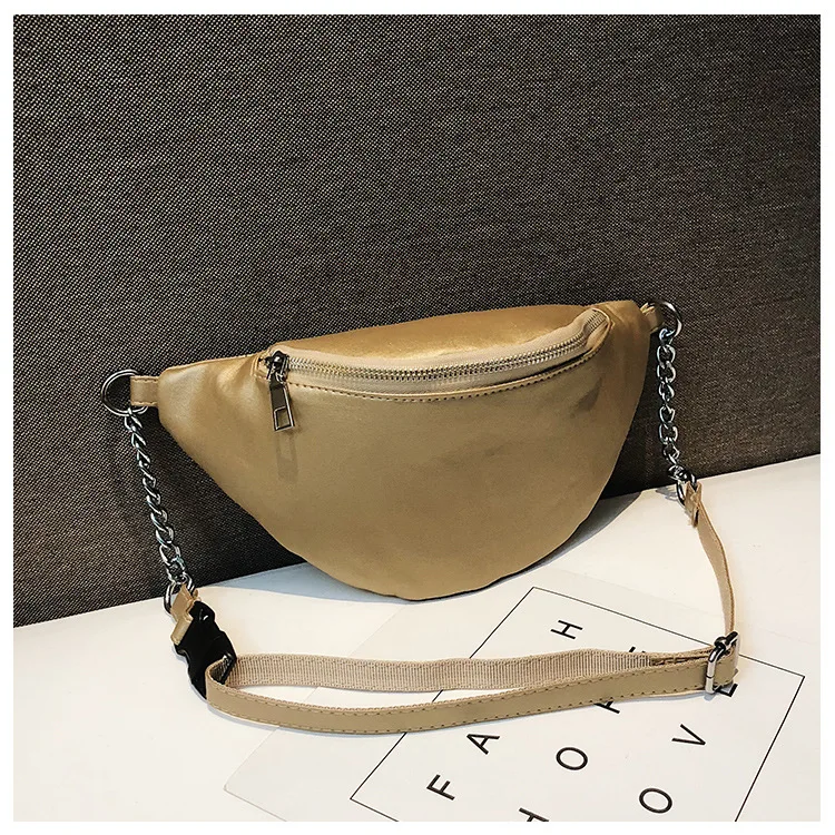

QIUYIN Female Travel Handbag Shoulder Crossbody Bag for Women Wallet Belt Waist Bag Women Sequins Fanny Pack Chain Messager