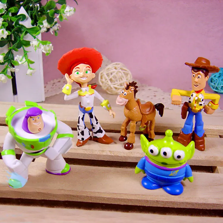 

5pcs/set Anime Toy Story 3 Woody Buzz PVC Action Figure Collectible Model Toy Kids Gifts 3-7cm KT442