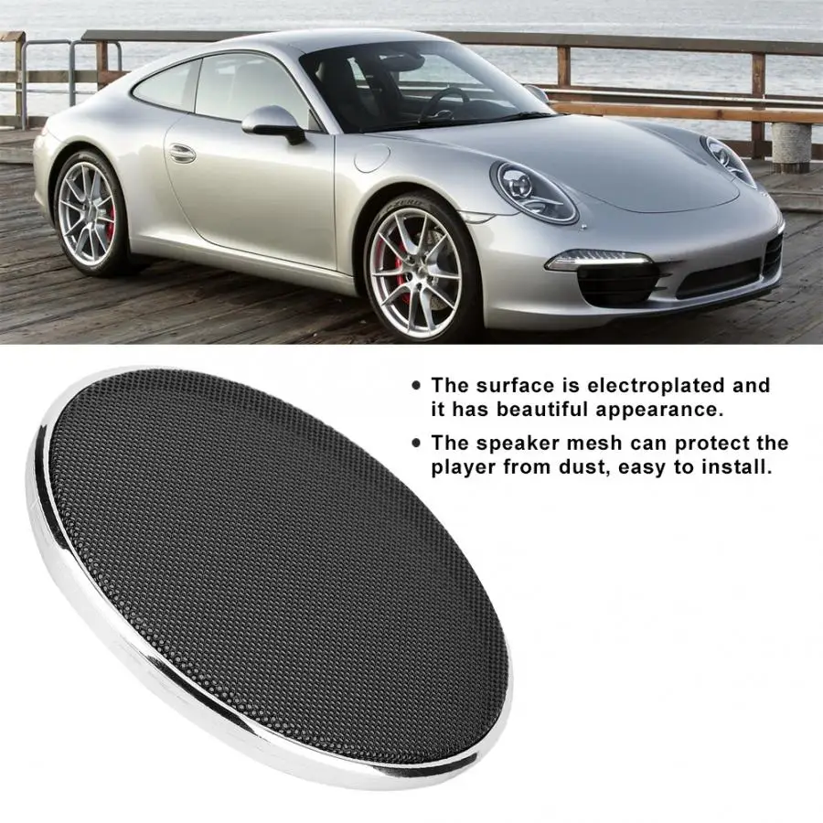 

5in Plastic Frame Black Mesh Car Audio Speaker Grill Guard Protector Cover Modification Parts speaker decoration network