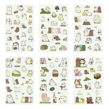 

6 Sheets/pack Alpaca Friends Label Stickers Decorative Stationery Stickers Scrapbooking DIY Diary Album Stick Label