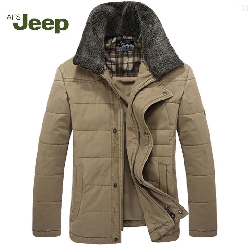 ФОТО AFS JEEP  men's cotton-padded jacket middle-aged men's cotton-padded jacket fashion casual comfortable men's cotton-padded  180