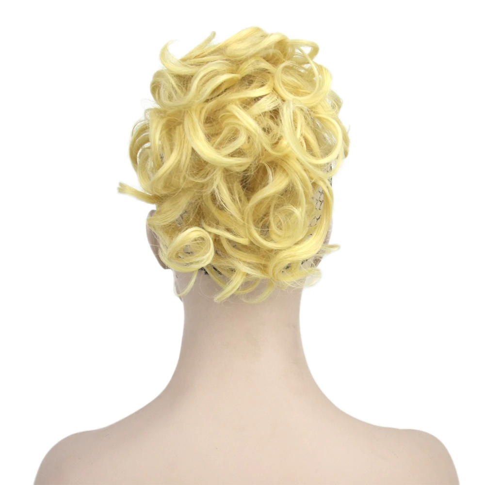 Soowee Curly Short Ponytails Synthetic Hair Ponytail Hair Band Extensions Little Pony Tail Clips for Women fake hair extensions