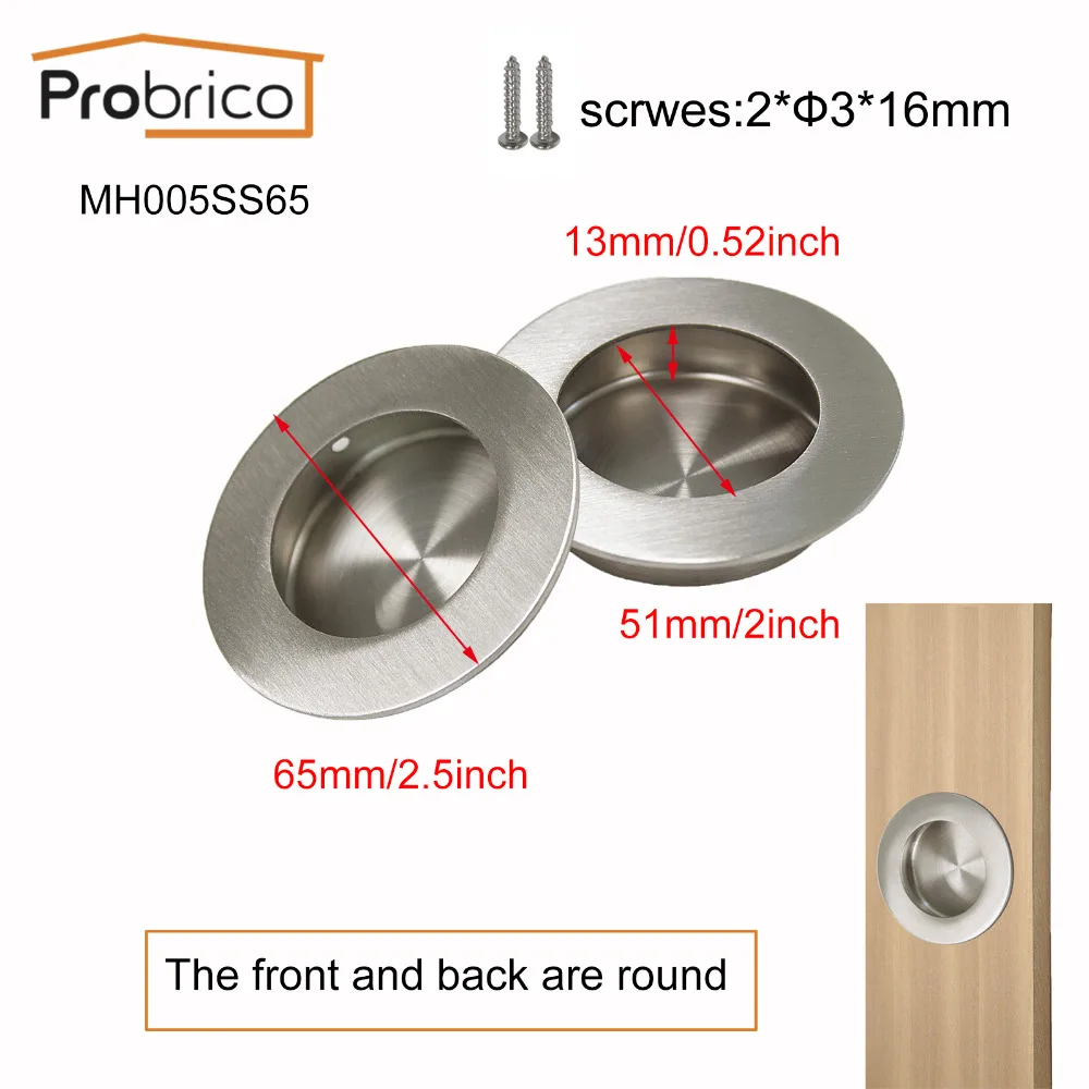 Probrico 2 шт., современные встраивные дверные ручки для кухни, шкафа, шкафа, двери, ящика, скрытые ручки, шкаф, раздвижные утопленные ручки