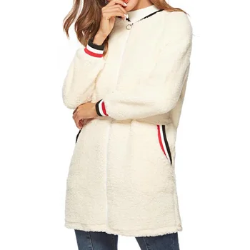 

Women Faux Fur Coat Winter Warm Plush Overcoat Pocket Casual Teddy Outwear Autumn Fluffy Fur Loose Thick Soft Jacket Coat