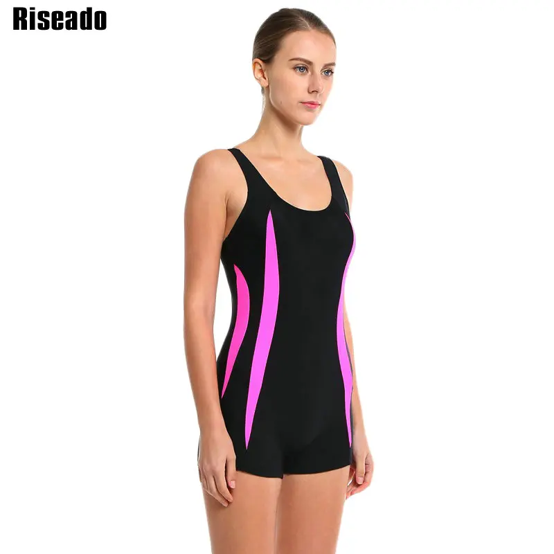 Riseado новые цельные купальники 2019 лоскутные женские шорты Racer Back для