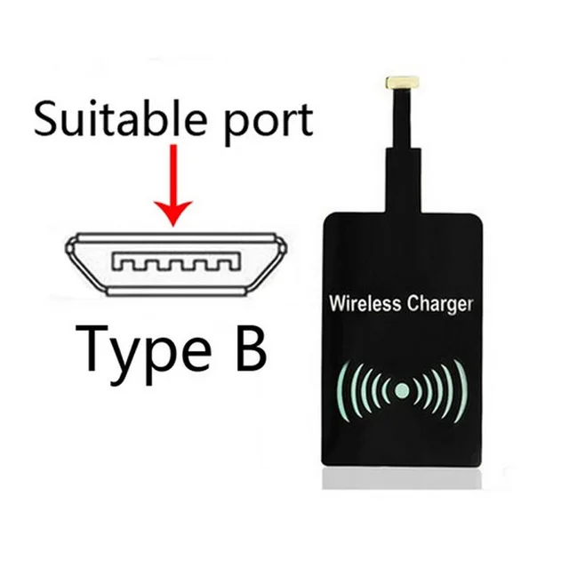 Беспроводной зарядный Модуль приемника Универсальный Android Qi Micro usb зарядка приемный патч для iPhone Беспроводное зарядное устройство - Тип штекера: For Android reverse