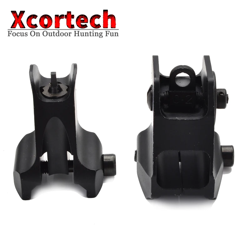 Tactical Fixed Front Rear Sight Streamline Design Standard AR15 Apertures Iron Sights BK Hunting accessories