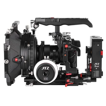 JTZ DP30 Camera Cage Baseplate Matte Box Follow Focus Rig KIT For Panasonic GH3 GH4 GH5 GH5S aluminum alloy handheld camera video support kit dslr cage set with follow focus matte box for sony a7s a7 a7r a7rii a7sii gh4