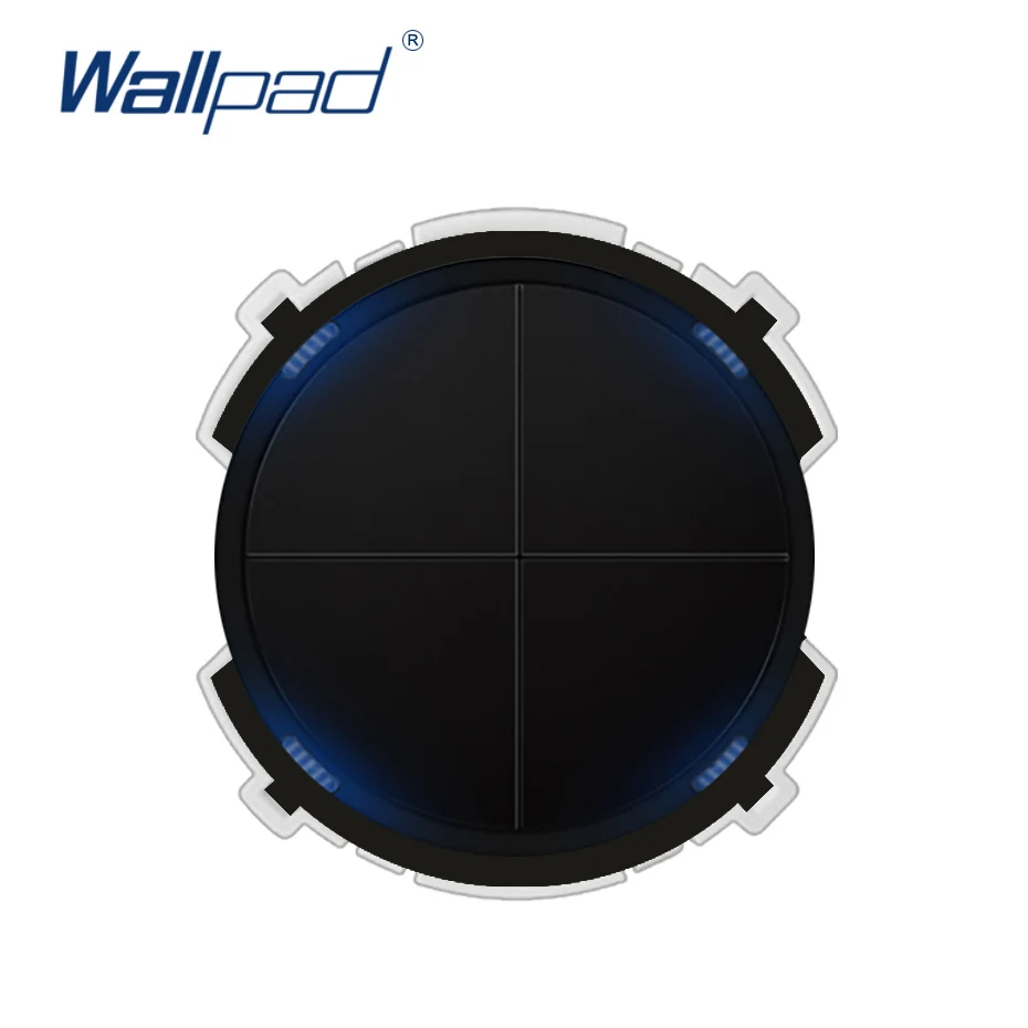 Wallpad 4 банды 2 пути настенный светильник светодиодный индикатор-переключатель функция ключ только комбинация - Цвет: Черный