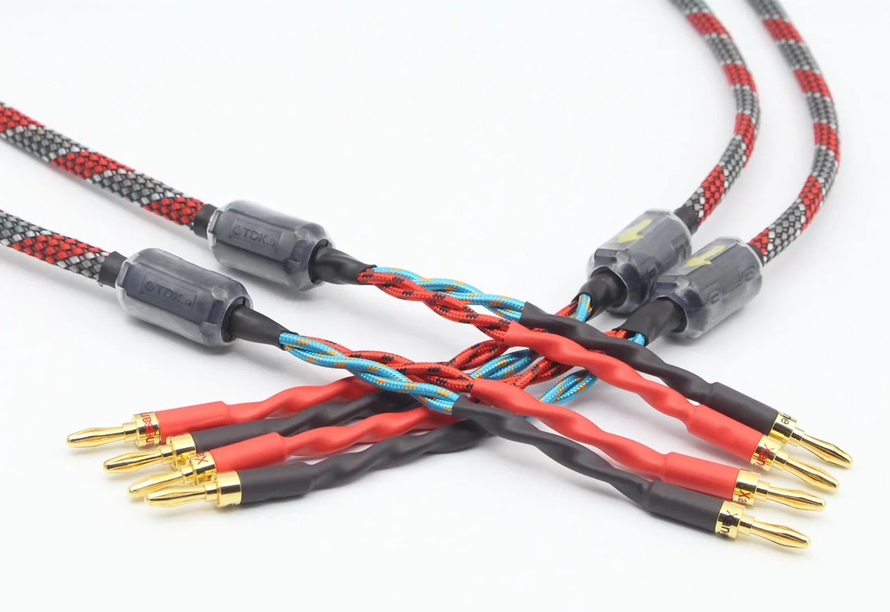  One Pair Xangsane oxygen-free copper audio speaker cable HI-FI high-end amplifier speaker cable Ban