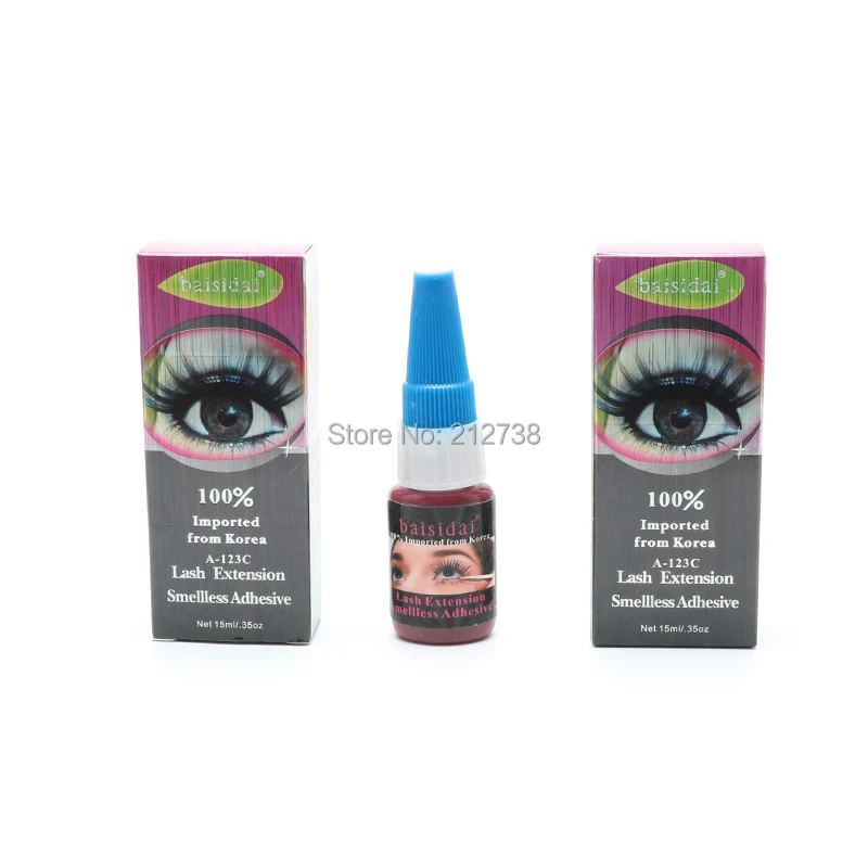 

Free shipping Wholesale!5 pcs Baisida false eyelashes smelless glue eye lashes extension Adhesive