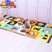 meiQicool 18pcs with long edges baby EVA Foam Play Puzzle Mat Interlocking Exercise Tiles Floor Mat