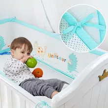 Лидер продаж, дышащие Бамперы для кроватки для стандартной кроватки, машинная стирка, мягкая Накладка для детской кроватки, комплект для детской безопасности, бампер