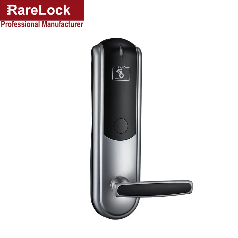 Rarelock Christmas Supplies SilverBlack Electric Door Lock RFID Card Induction Lock for Hotel Flat Apartment Home Intelligence a