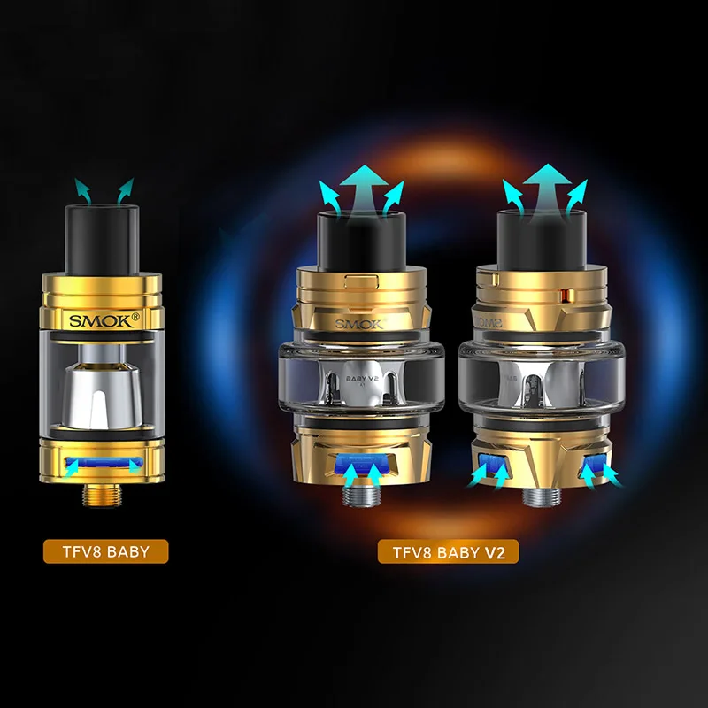 SMOK TFV8 Baby V2 Tank 5 мл стеклянная лампочка V8 A1 S1 в катушке 510 вапорайзер с резьбой