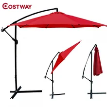 COSTWAY Large Folding Garden Patio Umbrella Offset Hanging Umbrella Outdoor Market Umbrella OP2331BUG