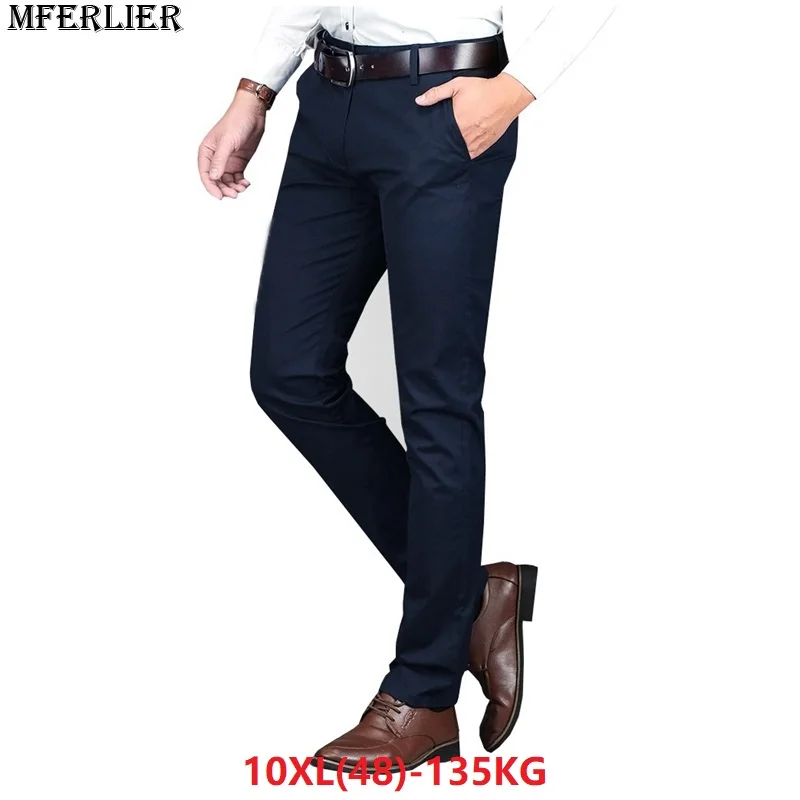 

MFERLIER men pants Trousers 9XL 10XL Stretch Elasticity 7XL 8XL large size big simple casual 42 44 46 48 business Straight pants