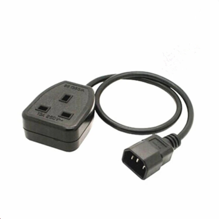 Quality UPS Power Cable IEC C14 Male plug to UK 13A Female Socket